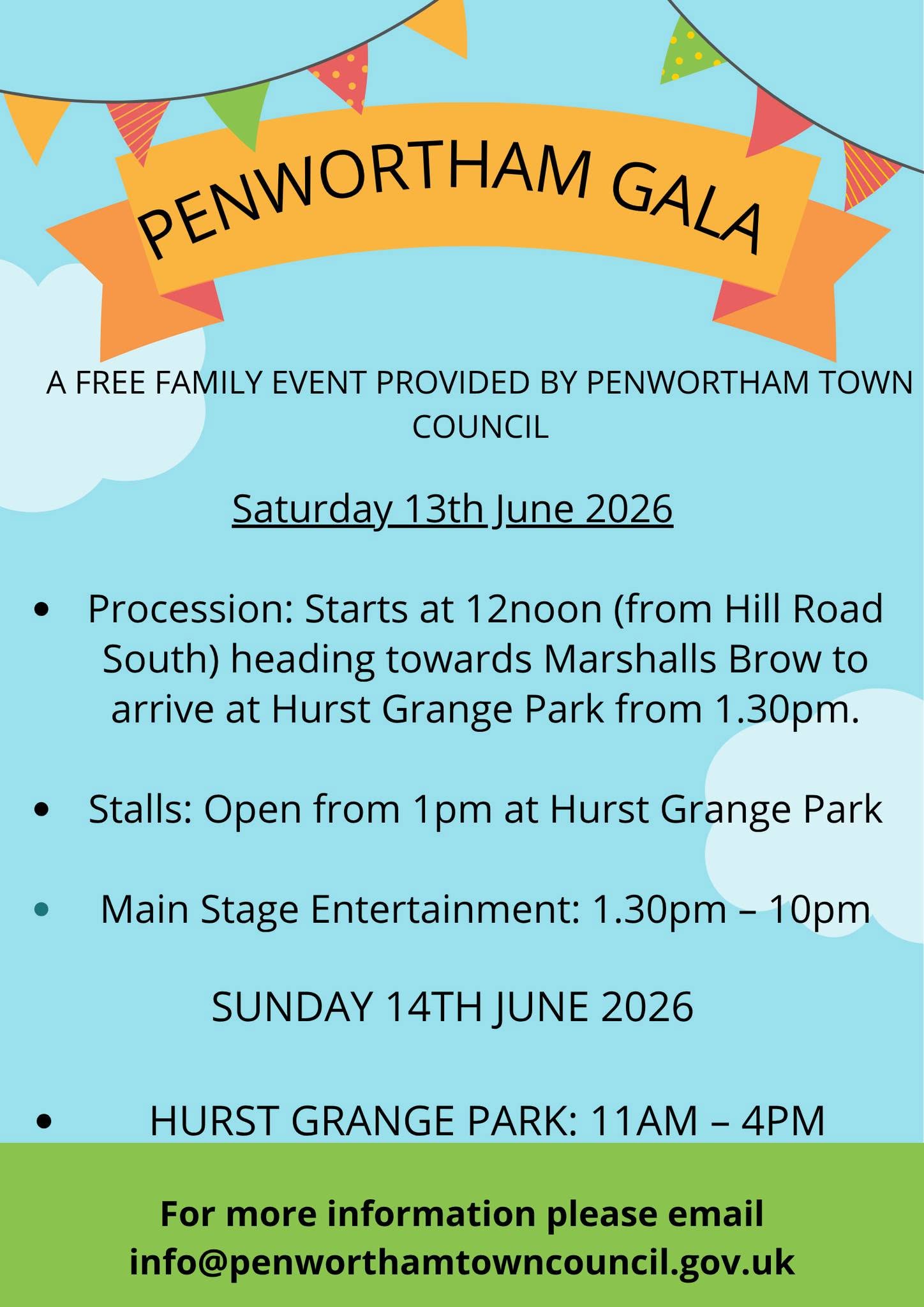 Penwortham Gala 2026 - Saturday line up